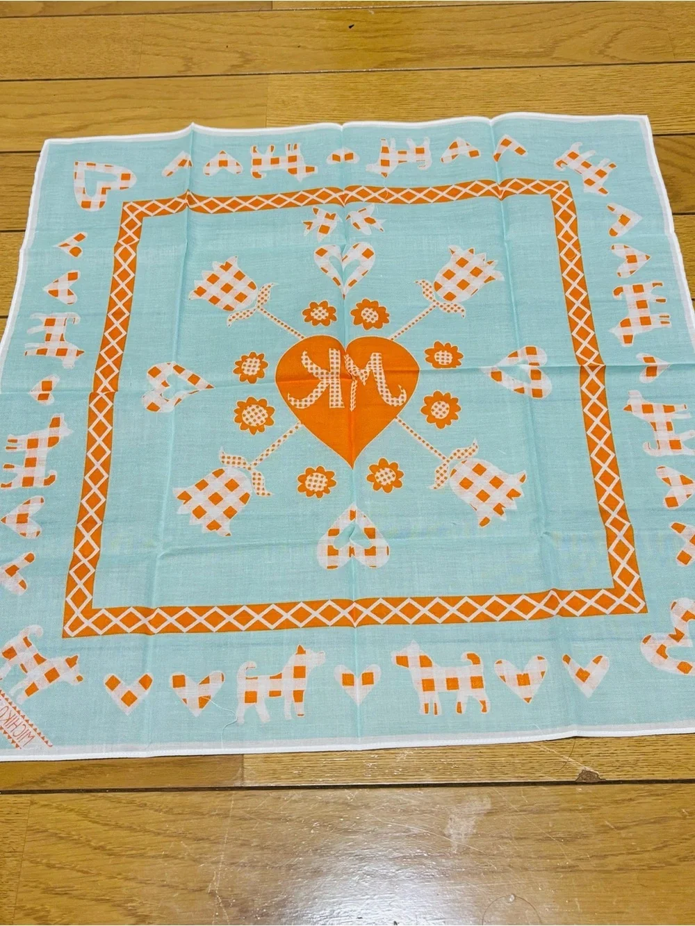 Michiko London Multicolor 100% Cotton Handkerchief/Bandana/Scarf size 45cm 18”